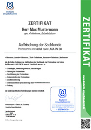 Zertifikat der LAGA PN 98 Schulung