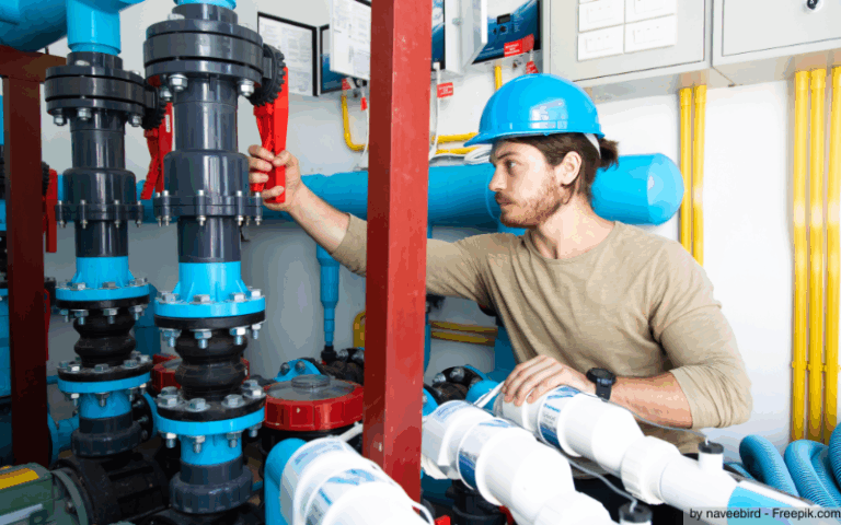 Wasserversorgungstechniker beim Arbeiten