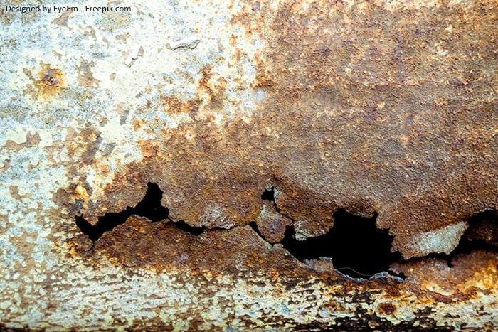 Korrosion an einem Stück Metall