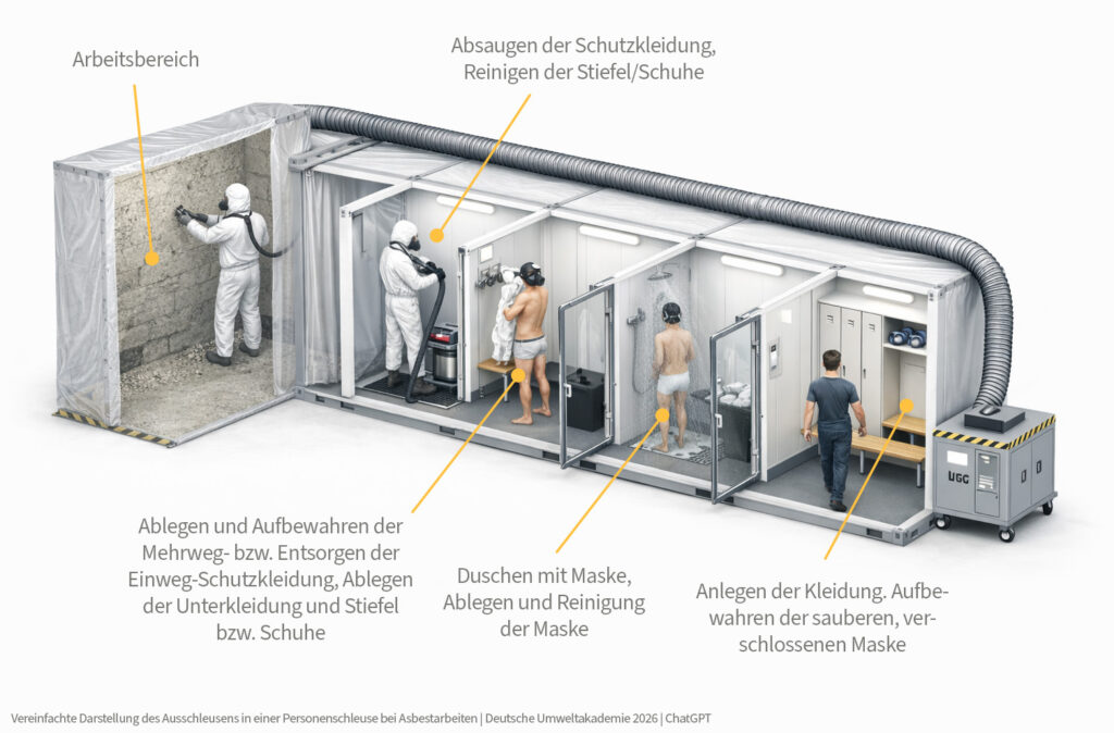 Ausschleusen Asbestarbeitsplatz